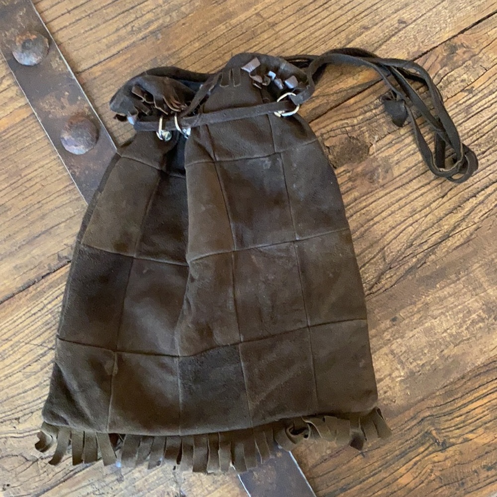 Dark Brown Patchwork Suede Hobo Bag - image 2